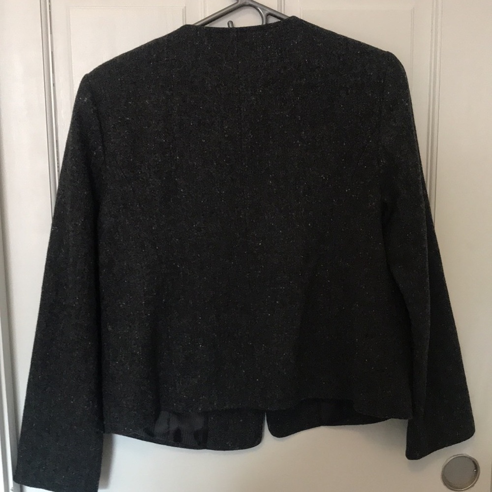 Orvis Lined Wool, Dark Gray, Open Front Jacket - image 5